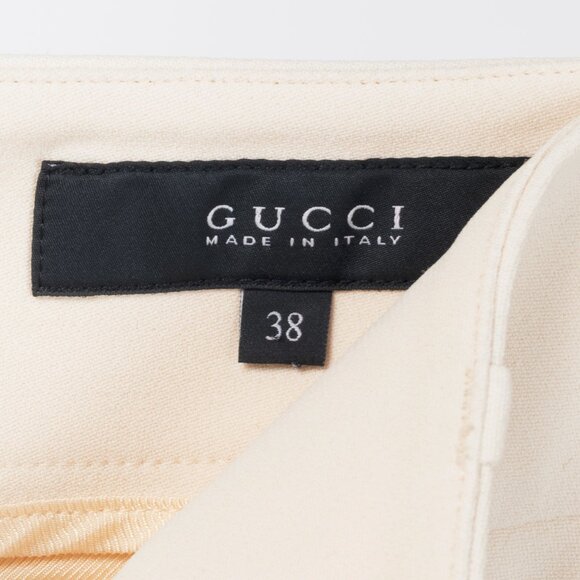 Gucci Cream Crepe Straight-Leg Holiday Trousers - Picture 9 of 12
